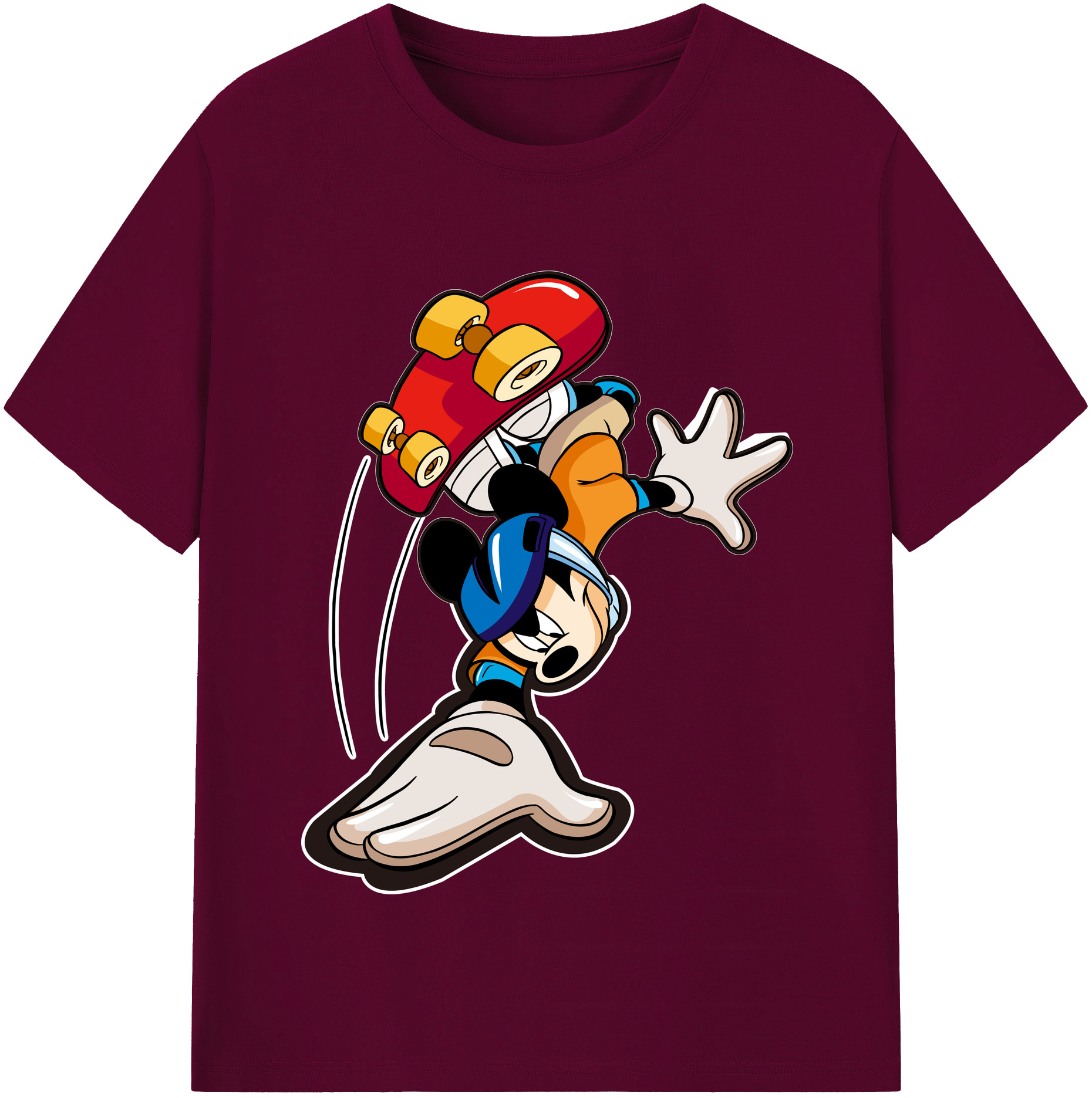 （画像用） ミッキーマウス Mickey Mouse レディースカジュアルプリントTシャツ（綿100％）